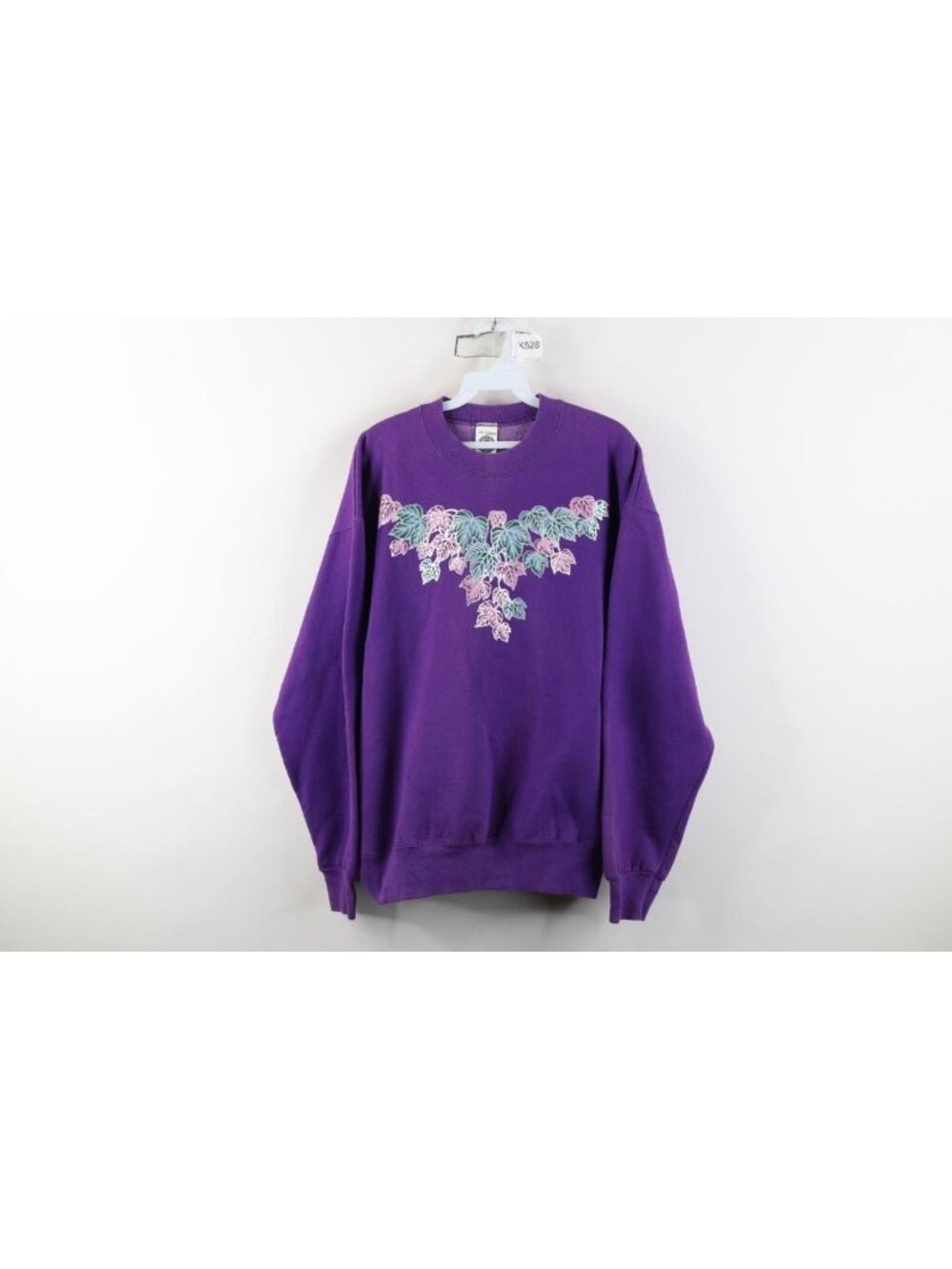 Vtg 90s Streetwear Womens Large Faded Nature Fall Leaf Crewneck Sweatshirt USA